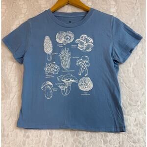 Goodie Two Sleeves Mushroom Kingdom Classification T-shirt Blue Youth Med 8/10